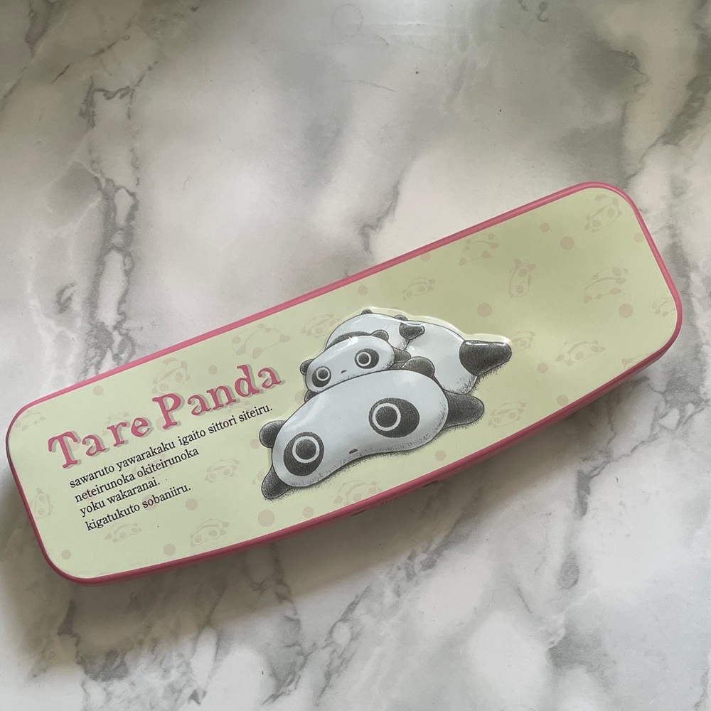 Vintage SAN-X Tare Panda - metal pencil case